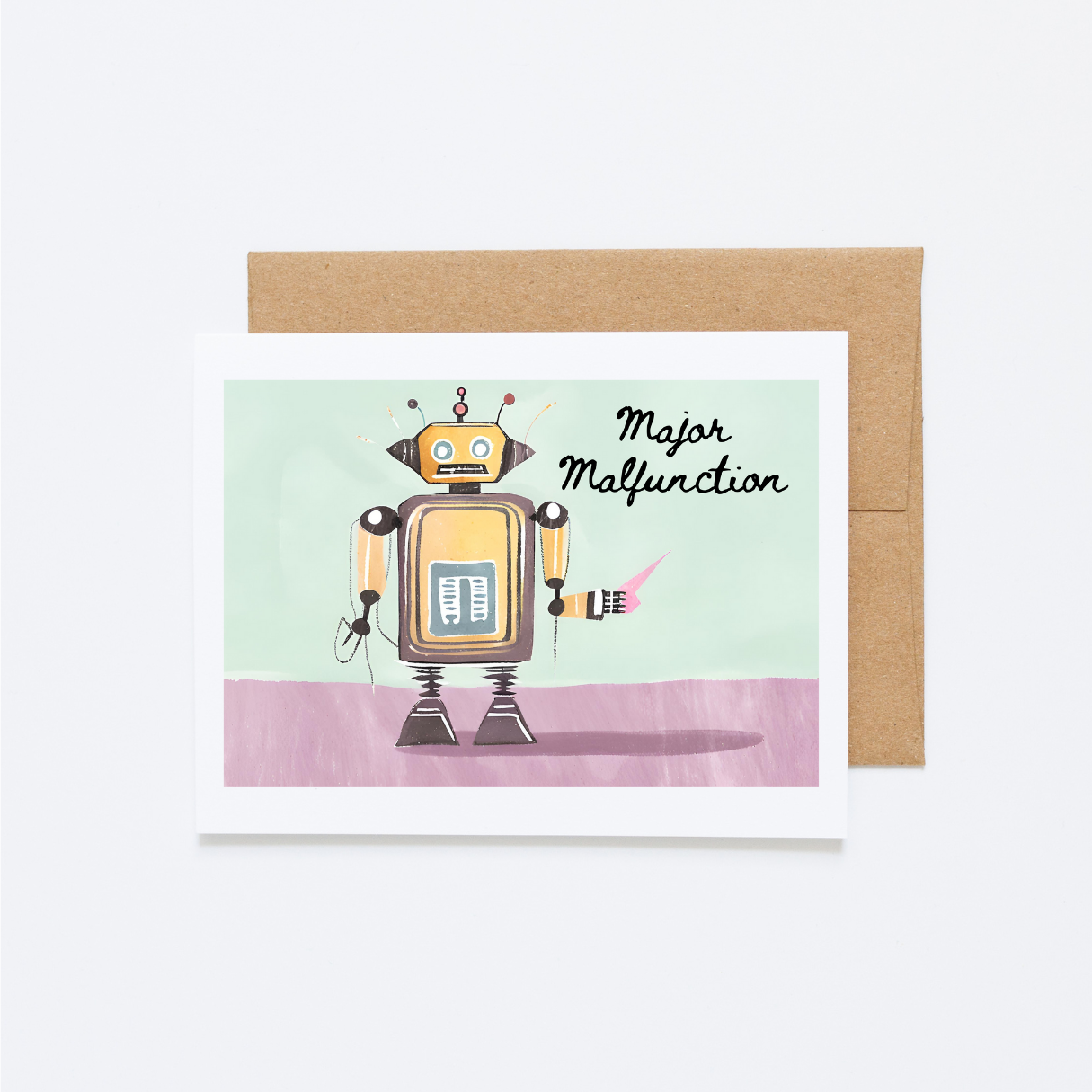 Robot “Major Malfunction” Encouragement Card