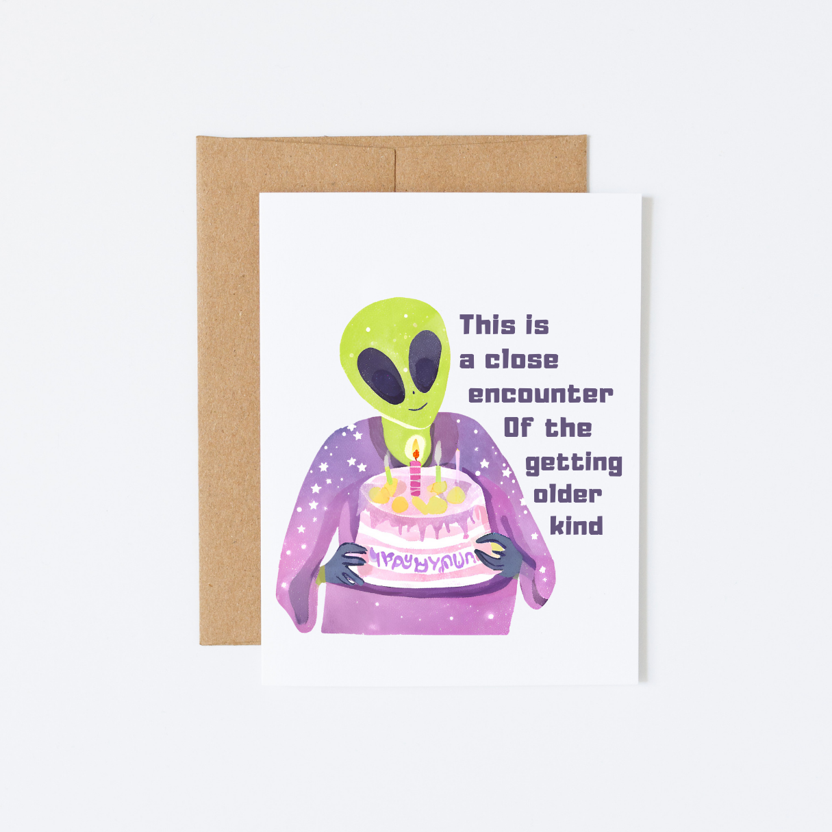 “This is a close encounter of the getting older kind” Alien Birthday Cake