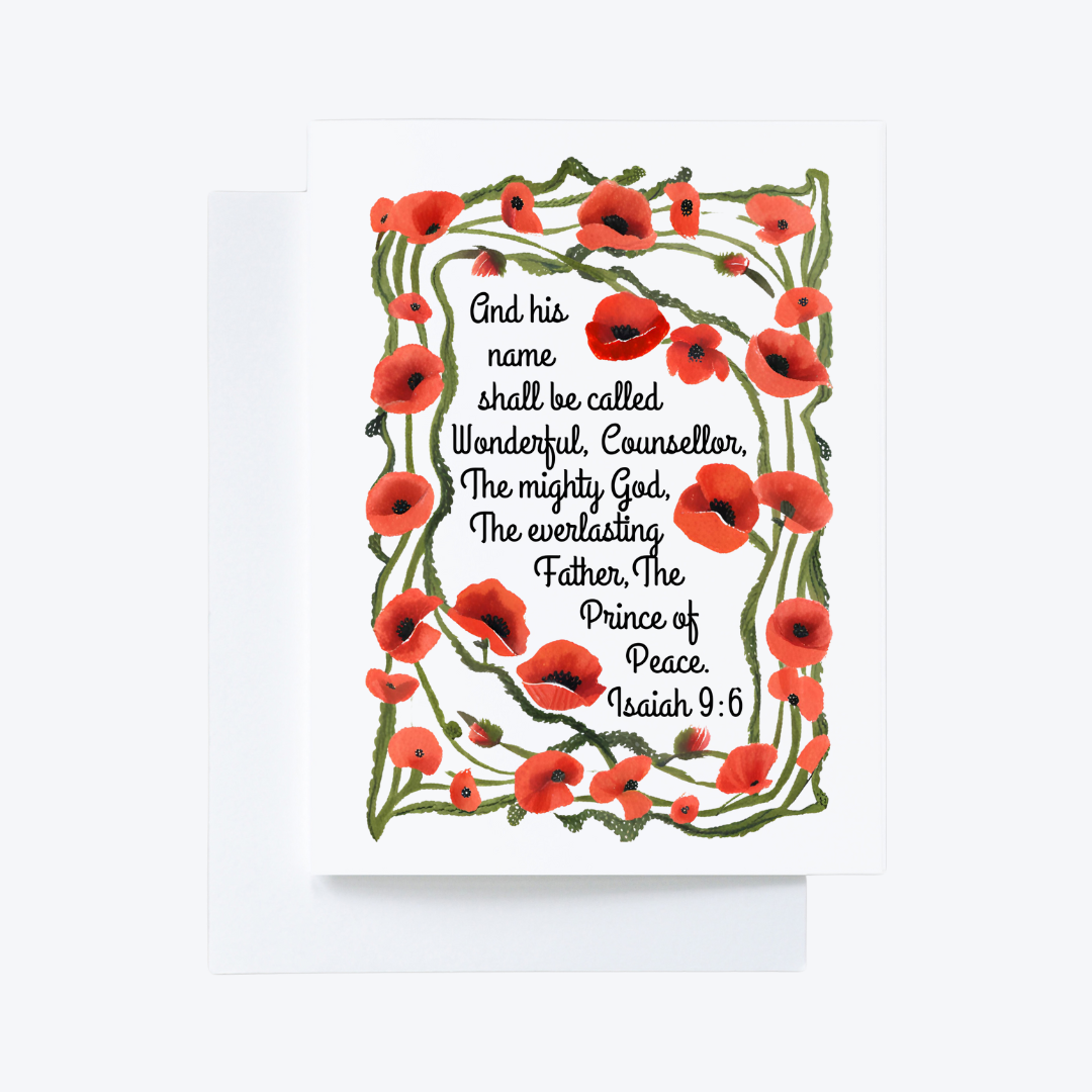 Set of 20 Isaiah 9:6 Christian Christmas Cards