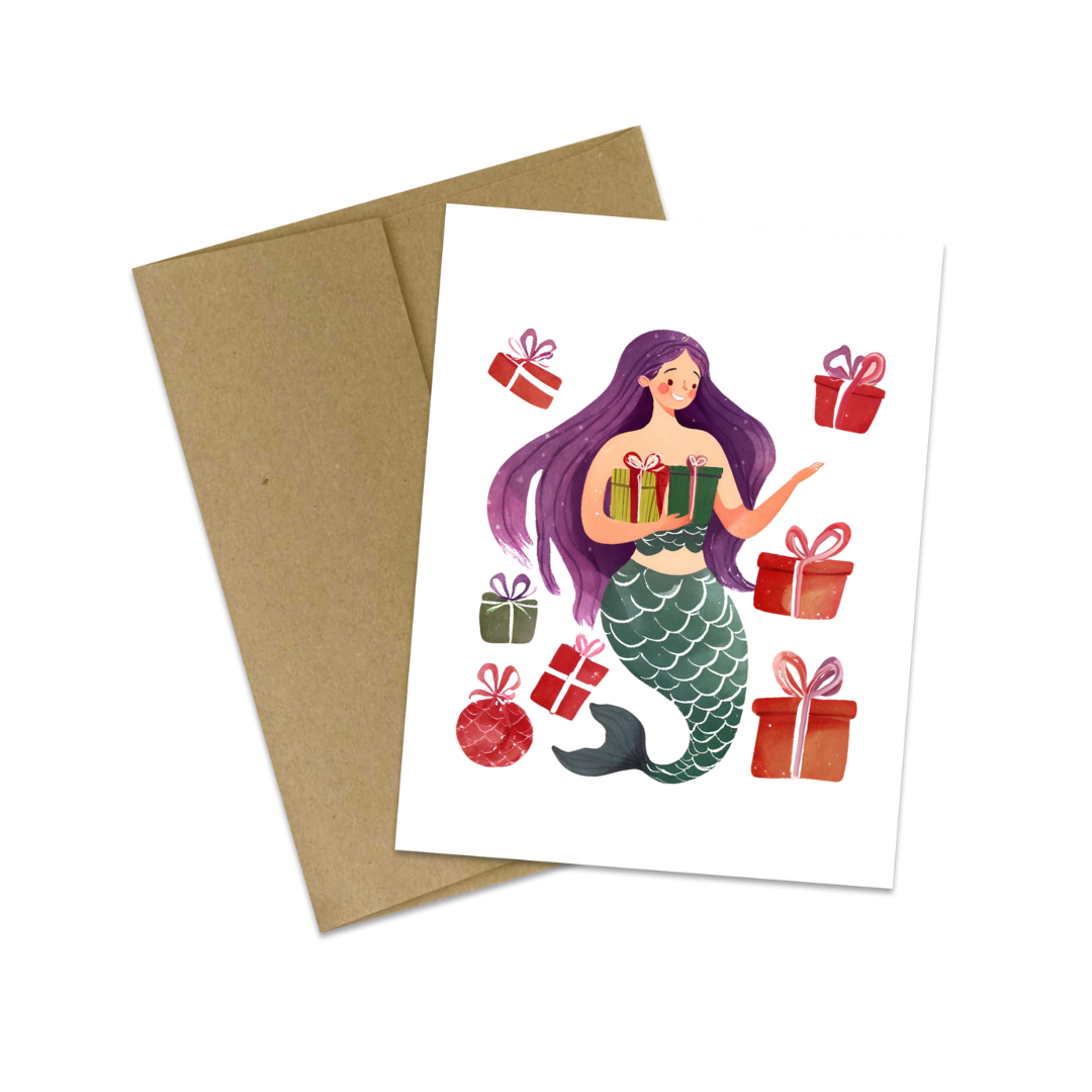 20 Mermaid Christmas Cards