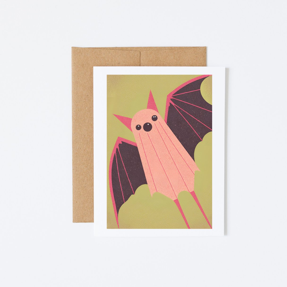 12 minimalist pink and green bat cards – Cryptic Paper Co.
