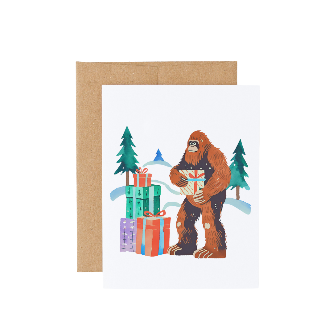 20 Cartoon Bigfoot Christmas Cards