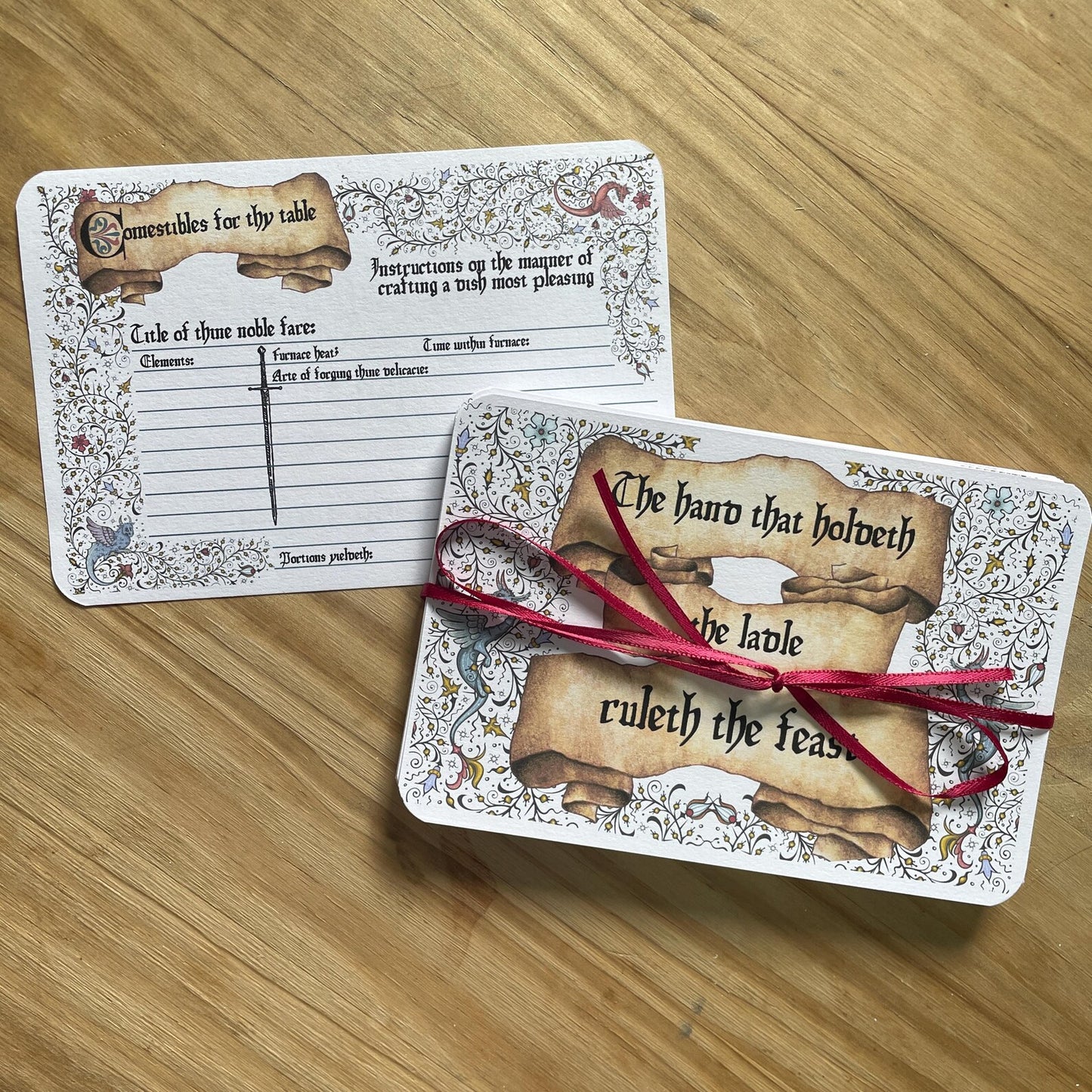 Medieval Dragon Recipe Cards