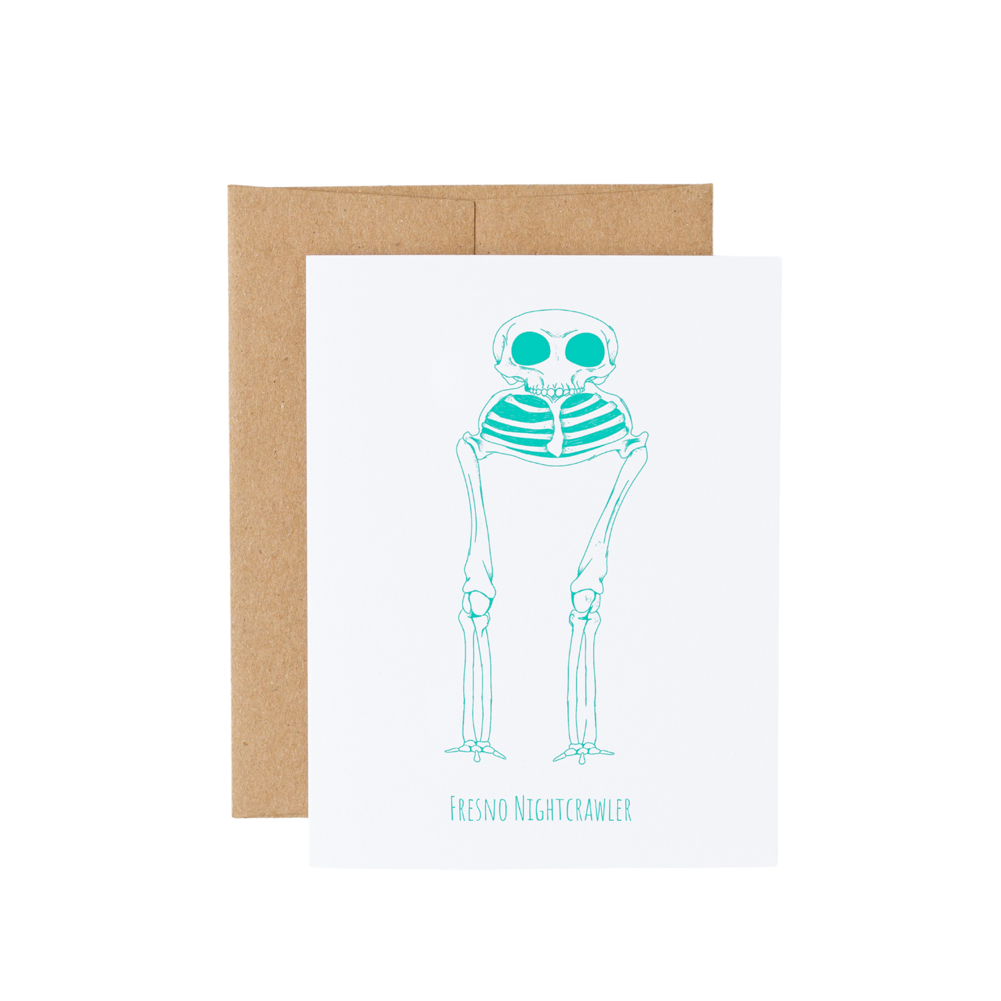 Fresno Nightcrawler Cryptid Skeleton Greeting Card