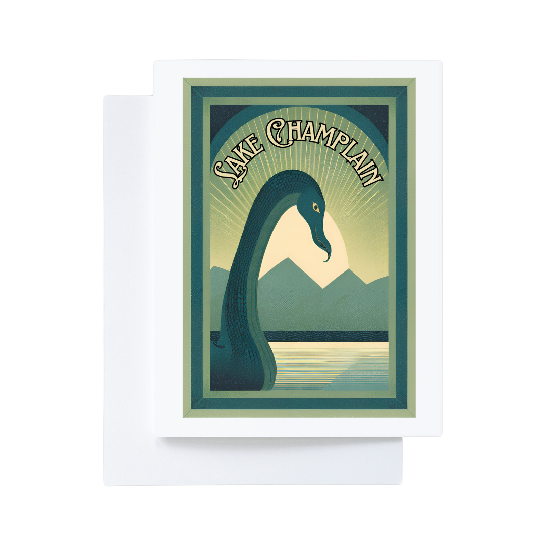 Lake Champlain Champ Monster Art Deco Card