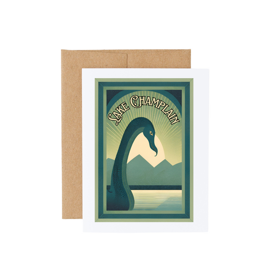 Lake Champlain Champ Monster Art Deco Card