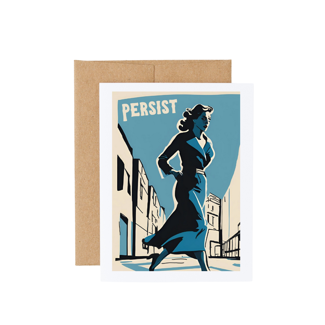 Art Deco Vintage Woman “Rage” Bookstore Greeting Card