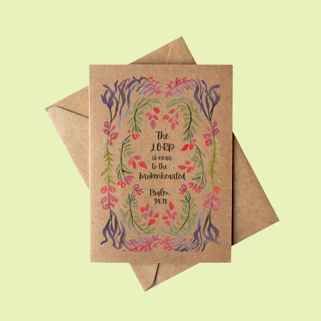 Rustic Brown Kraft Paper Christian Scripture Grief Encouragement Card